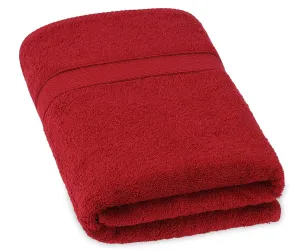 Toro Blu Large Size Bath Towel 500 GSM for Men & Women,140x70cm (RED)