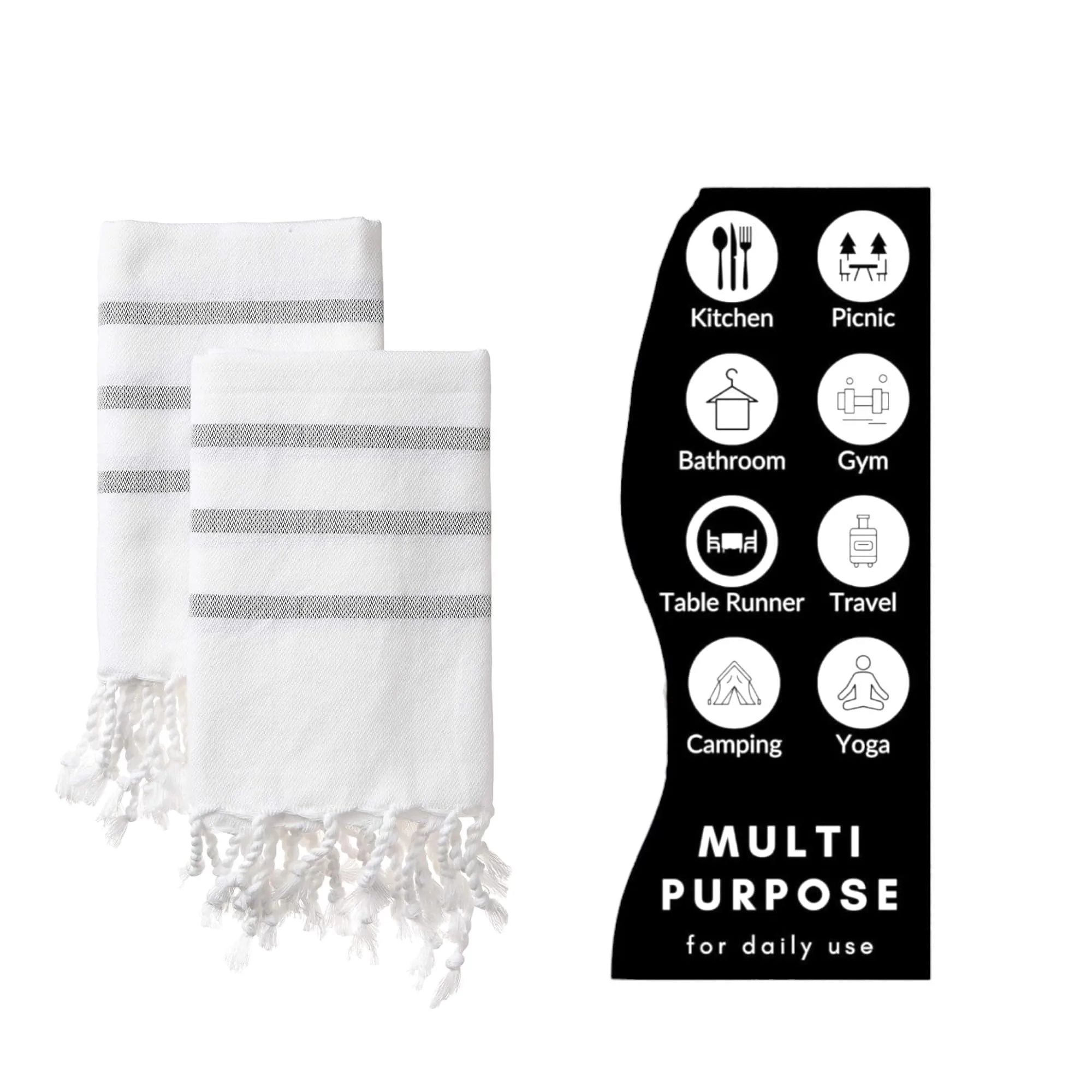 Turkish Hand Towels for Bathroom and Kitchen Hand Woven Turkish Cotton Quick Dry