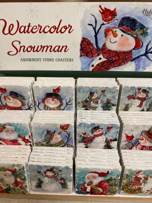 Watercolor Snowman Coasters