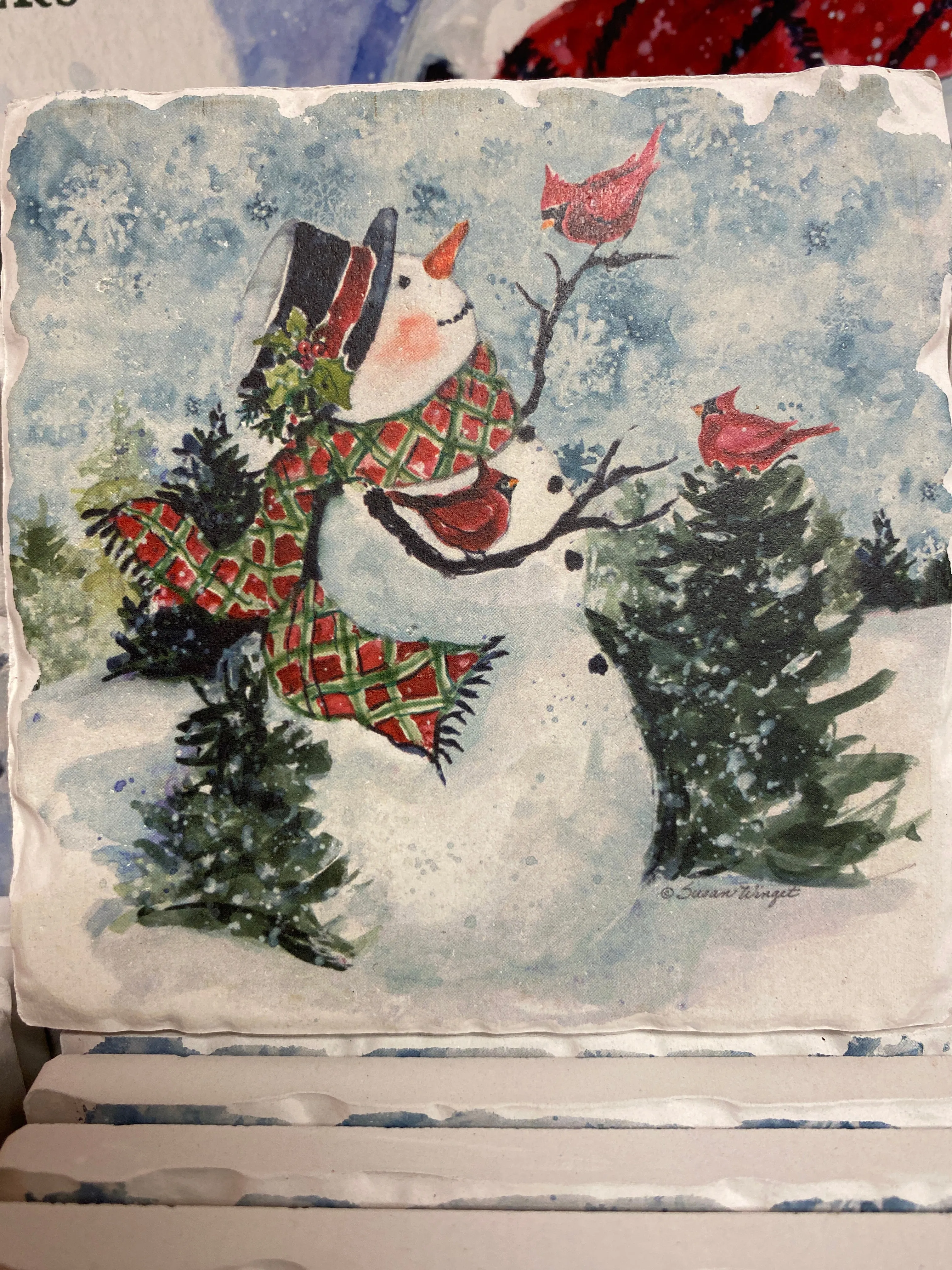 Watercolor Snowman Coasters