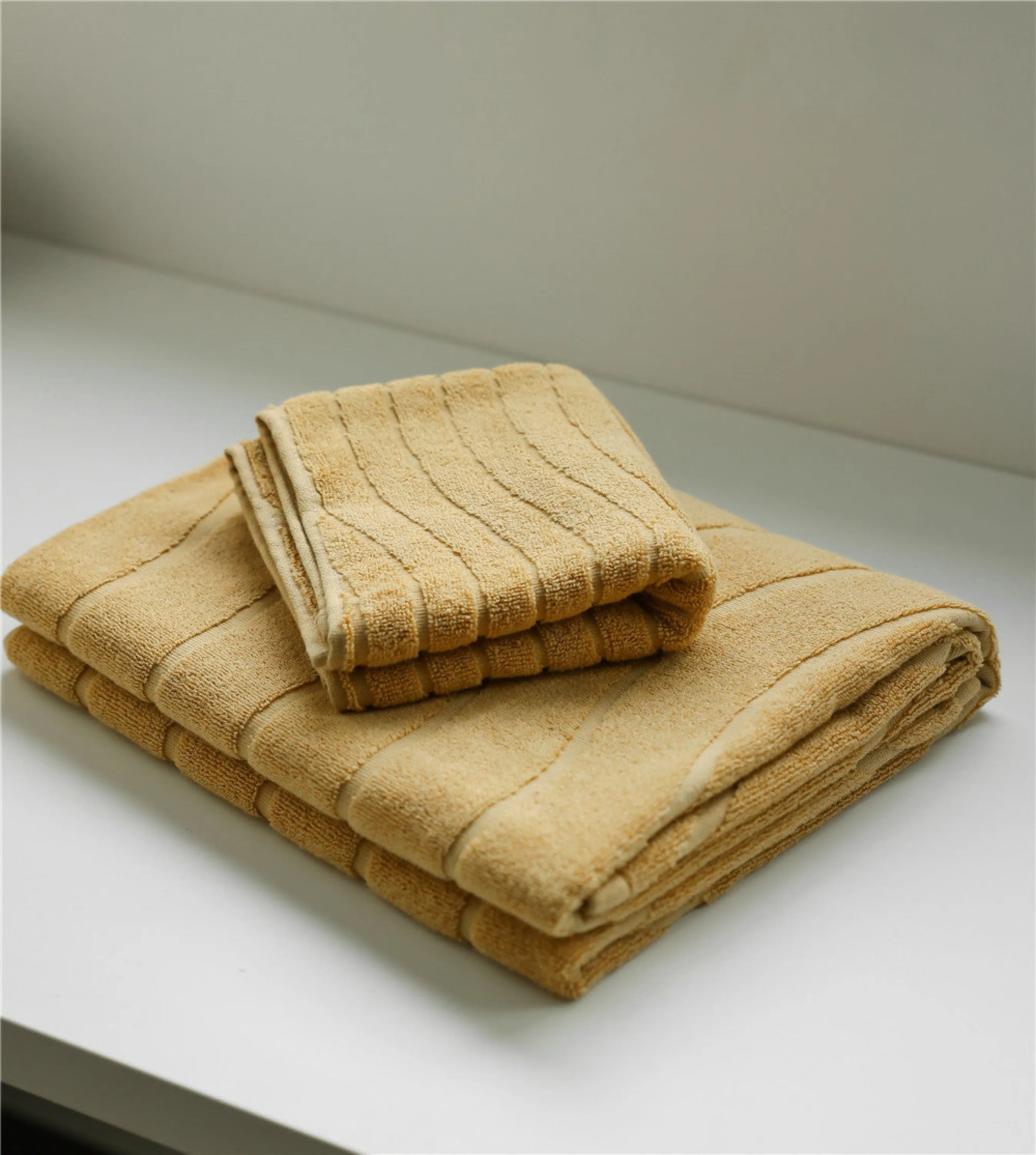 Wavy Cotton Towel / Beige