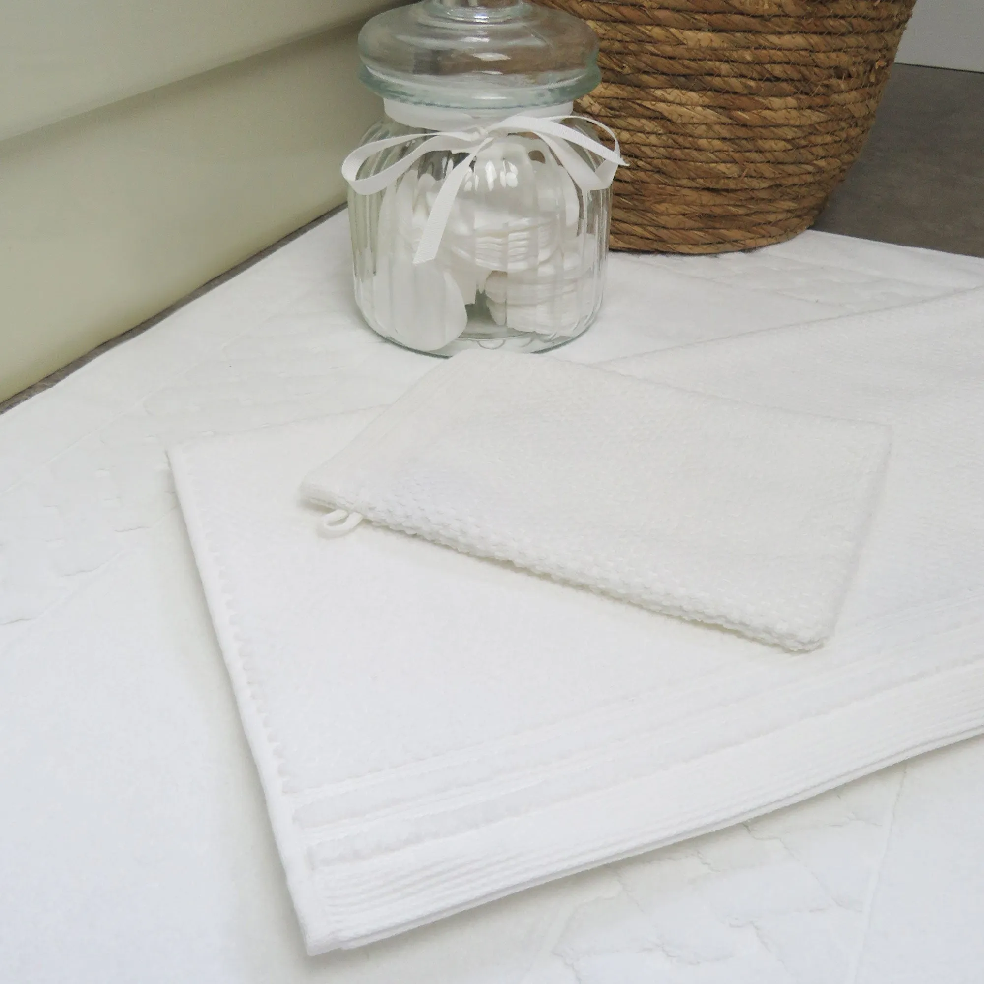 White Cotton Waffle Texture Towels