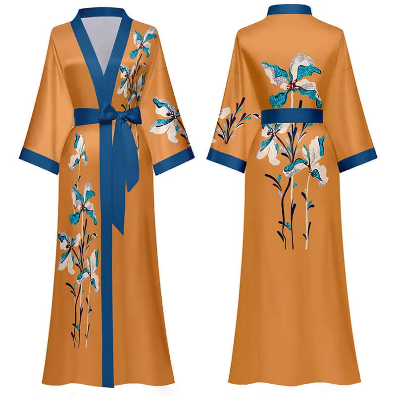 Wildflower Contrasting Kimono Robe