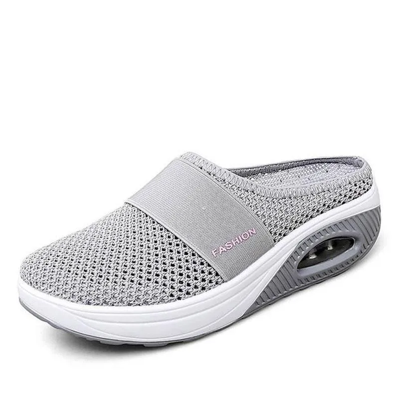 Women's breathable lightweight air cushion slip-on walking slippers